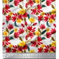 thumbnail image 1 of Soimoi Poly Georgette Fabric Flower & Leaves Watercolor Print Fabric by the Yard 42 Inch Wide, 1 of 3