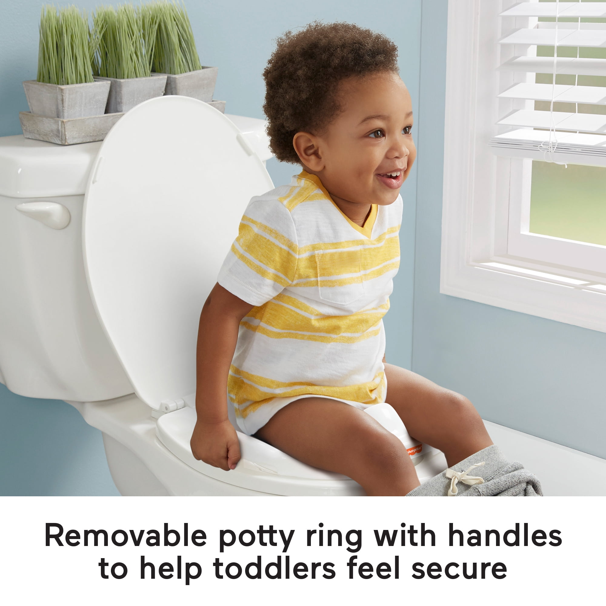 Fisher-Price 3-in-1 Toddler Potty Training Toilet, Ring, and Stepstool, Children Ages 18 Months +
