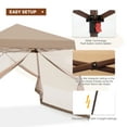 thumbnail image 4 of INTER HUT 10x10 Pop up Canopy Tent with Mesh Netting, Slant Leg Instant Screened House Gazebo, Beige, 4 of 7