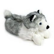 Husky Slippers - Plush Dog Slippers - Adult / One Size - by Everberry