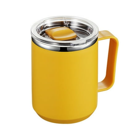 

Double Wall Stainless Steel Mug with Handle and Lid Portable Insulated Cup for Outdoor Traveling Drinking Water Tea
