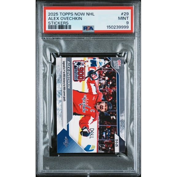 Graded 2025 Topps Now Alex Ovechkin #29 Hockey Card PSA 9 Mint