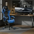 thumbnail image 3 of HLDIRECT Gaming Chair with Pocket Spring Cushion, Gamer Chair with Lumbar Massage, Gaming Computer Chair with Footrest for Adults, Black & Blue, 3 of 8