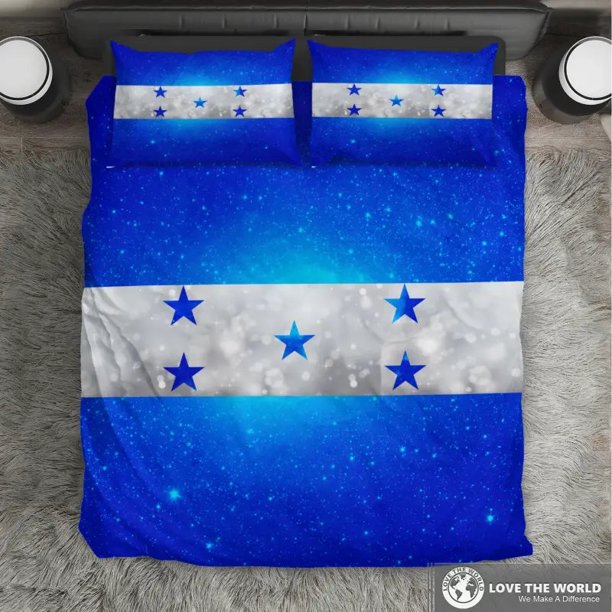 Juego de Cama Honduras - Bandera de Honduras Estilo Galaxia RLT8