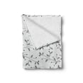 thumbnail image 2 of Leaf Soft Flannel Fleece Throw Blanket, Monochrome Minimalist Simple Leaf Pattern with Branch Eco Plants Modern Style, Cozy Plush for Indoor and Outdoor Use, 70" x 90", Grey White, by Ambesonne, 2 of 6