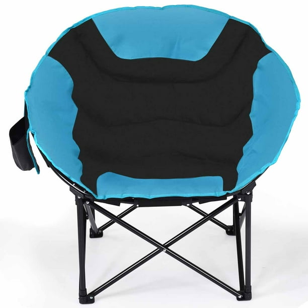 Topbuy Moon Saucer Camping Chair Cup Holder Steel Frame Folding