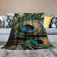 thumbnail image 2 of Nawypu Peacock Feather Blanket Lightweight Warm Sofa Bed Outdoor Flannel Throw Blankets in All Seasons Gifts, 2 of 6