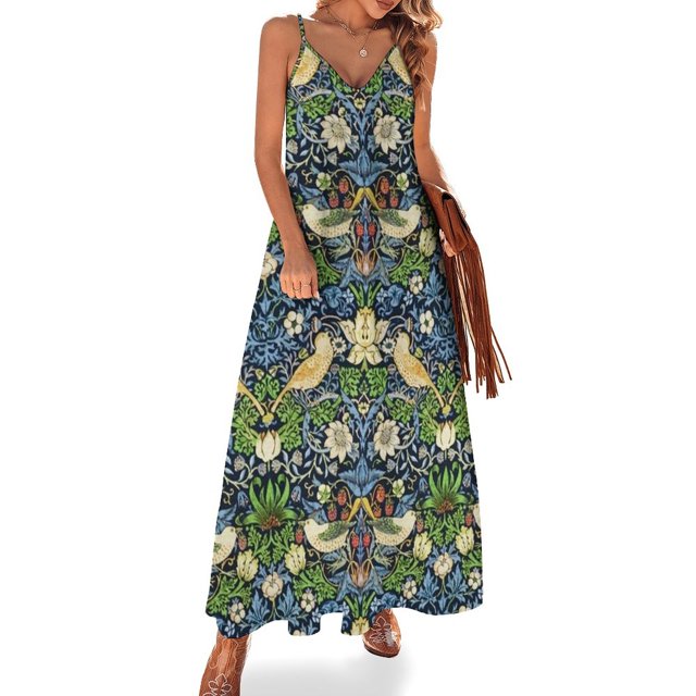 Vestido sin mangas con tapiz de pájaros y flores estilo Art Nouveau Vestidos para mujer Vestidos de fiesta para mujer Vestidos de ceremonia