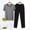 Black, variant on Loopsun Mens Pajama Sets, Men Fashion Pajama Solid Casual Round Neck Short Sleeve Shirt and Pants Set Sleepwear Black,L