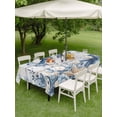thumbnail image 4 of Outdoor Tablecloth with Umbrella Hole for Patio/Picnic/Party/Camping, Blue Octopus Coastal Waterproof Table Cloth Rectangle Table Cover Washable, Beach Starfish Nautical Coral Retro (52"x 70"), 4 of 8