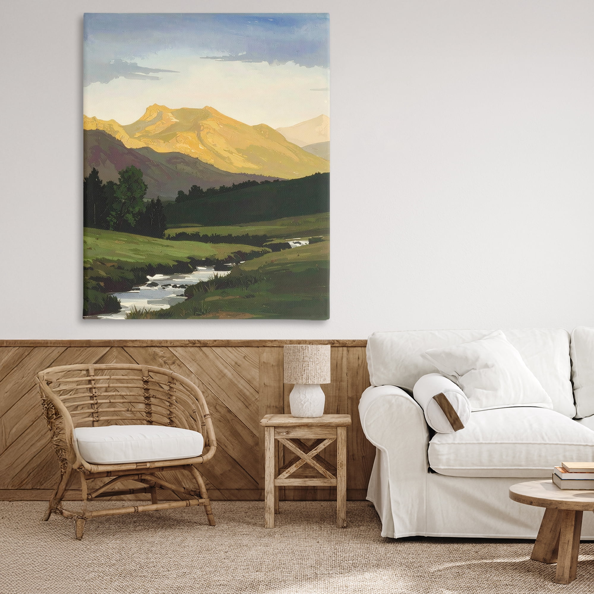 Stupell Industries Mountain Across The Valley Canvas Wall Art, design by Alonza Saunders