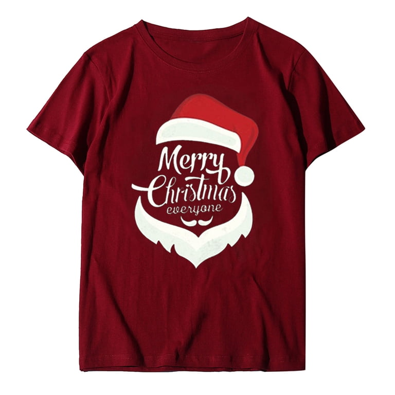 Women's Vintage Santa Claus T-Shirt - Funny Merry Christmas Graphic Tee, Casual Holiday Top