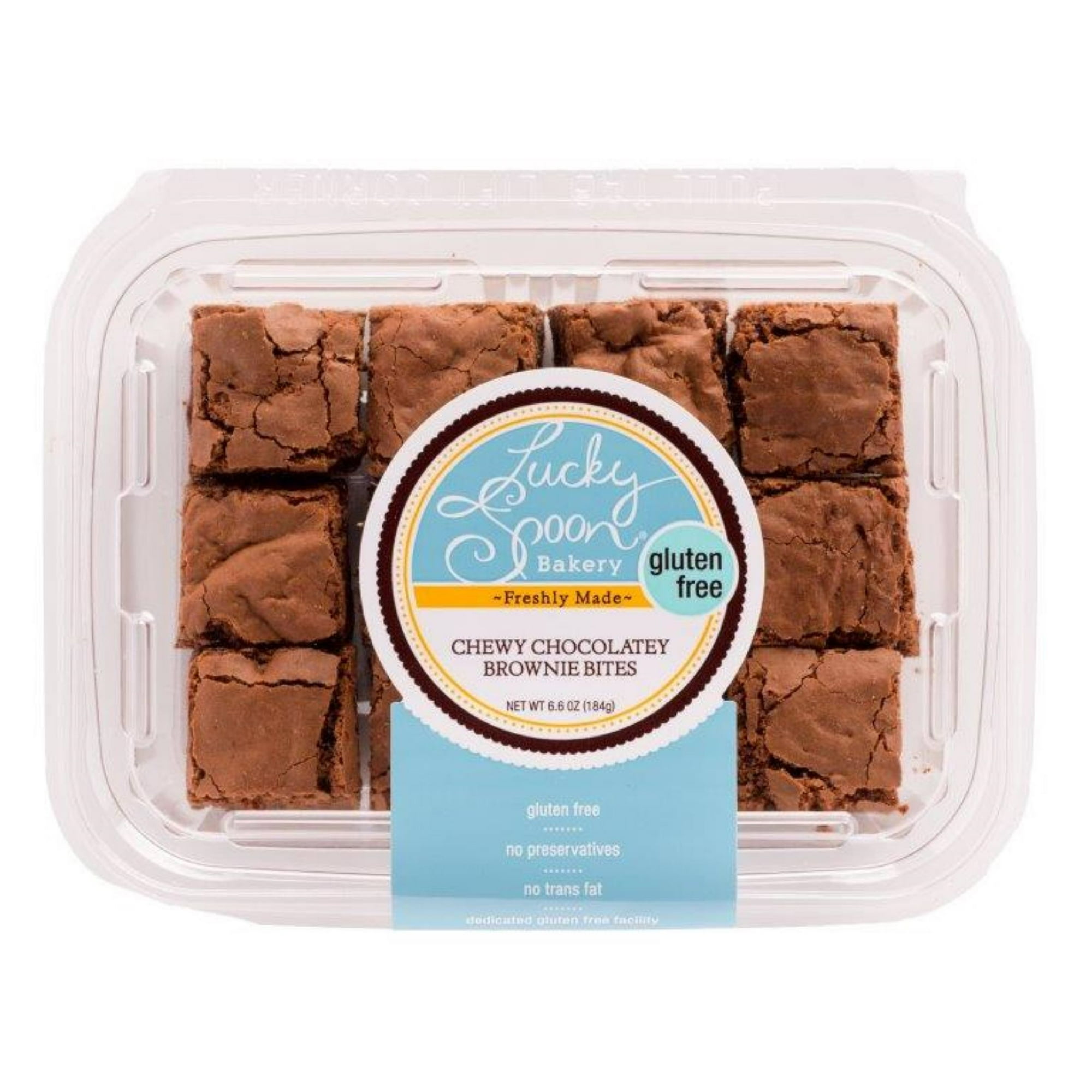 Lucky Spoon Bakery Chewy Gluten Free Brownie Bites, 6.6oz, Frozen Dessert