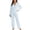 69Light Blue108, variant on MEZZALL Women's 2 Piece Solid Color Pajama Set Lapel Long Sleeve Button Shirt Matching Straight Pants Casual Nightwear