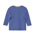 thumbnail image 5 of MKOSPLRT Girls Crew Neck T Shirts 3/4 Sleeve Lounge Shirts Fashion Striped Color Block Tunic Tops Loose Fit Blouses Clearance Deal, 5 of 5