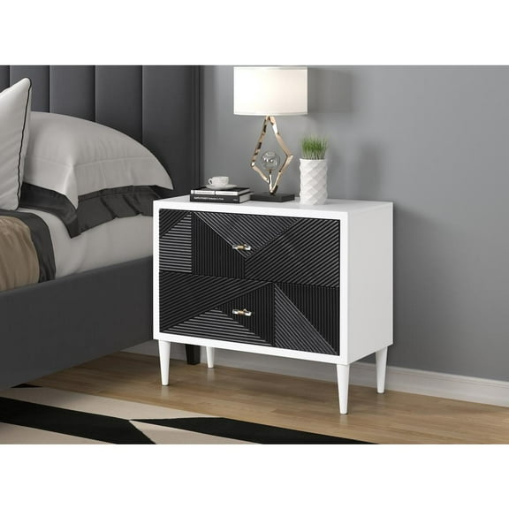 AC00394 - Accent Table, White & Black Finish - Dubni