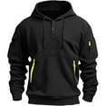 thumbnail image 3 of qucoqpe Hoodies for Men Trendy Buttons Collar Long Sleeve Pullover Tops Men's Fashion Hoodies & Sweatshirts with Zip Pocket, 3 of 5