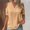 Khaki, variant on HLKJKLS T Shirts For Women Lace V Neck Short Sleeve Solid Color Elegant Comfy Soft Casual Vacation Tee Yellow S-5Xl