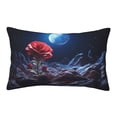 thumbnail image 3 of Salouo Artistic Moon Rose Print Print Pillow Case Cover,Wrinkle-Free Bed Pillow Cover Pack of 1 Home Decor Fade-Resistant and Stain-Resistant ,Pillows Not Included -20"x30", 3 of 8
