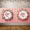 thumbnail image 2 of Floral Design Mother's Day Banner Rose Decoration Flower Wreath Mother's Day Sign for Celebration Decoration Event Party, 2 of 9
