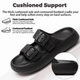 thumbnail image 5 of BERANMEY Double Buckle Adjustable Slides Sandals for Women and Men Casual Pillow Slippers for Women EVA Flat Slides Sandals, 5 of 9