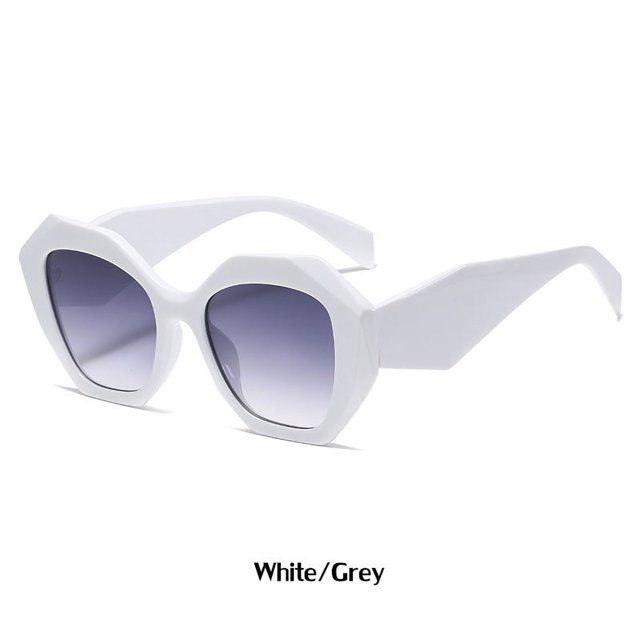 Gafas de sol polarizadas para mujer Gafas UV400 de gran tamaño Gafas de sol modernas y clásicas con montura grande (blanco/gris)