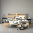 thumbnail image 2 of Camaflexi Mid Century Slat Bed Solid Wood Bed Frame with Headboard, King, Scandinavian Oak, 2 of 7