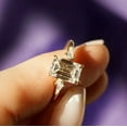 thumbnail image 2 of 4CT Emerald Cut Lab Created Diamond Three Stone Valentine Gift For Her Ring 14K Yellow Gold Plated, 2 of 5