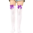 thumbnail image 2 of EHQJNJ Compression Stockings for Women Open Toe Zipper Womens Long Socks Bowknot Pure Color Socks Thigh High Socks Over the Knee Socks Festival Christmas Black Stockings Pattern, 2 of 6