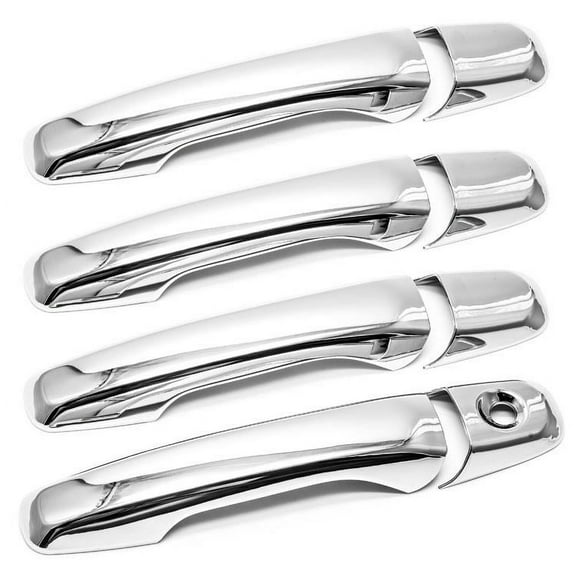 Sizver Chrome Door Handle Coverss For 2011-2015 Ford Explorer /2011-2014 Ford Edge*no passenger keyholes*