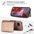 thumbnail image 3 of 2 in 1 Detachable Magnetic Phone Cases Compatible with Google Pixel 9a, with Credit Card Holder, Classic Durable Premium PU Leather Kickstand Rugged Flip Cover for Women Men, Rosegold, 3 of 6