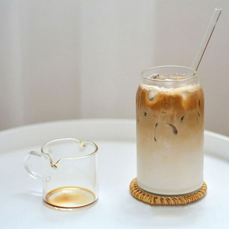 

Shot Glasses Espresso Parts Double Spouts Milk Cup Clear Glass (Clear Glass)