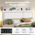 thumbnail image 4 of Allewie Full Size Hydraulic Lift Up Bed Frame, Velvet Upholstered Platform Bed with LED Light, Storage Headboard & Built-in Charging Station, White, 4 of 11