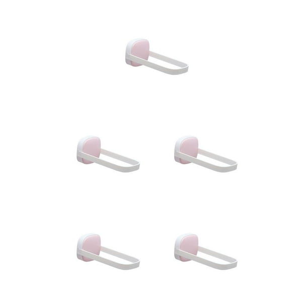 Cateissary Perchero para ropa, organizador de almacenamiento plegable de plástico montado en la pared, soporte antideslizante sin perforaciones en forma de rosa blanco 5piezas Cateissary CBP219721