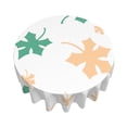 thumbnail image 3 of YFYANG 60 inch Round Table Cloth, Reusable Polyester Hand-Painted Leaf Pattern Table Cover for Indoor Outdoor Kitchen Restaurant Table Decoration Tablecloths, 3 of 8