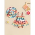 thumbnail image 3 of Jxzom Newborn Baby Girl Summer Clothes Set 0 3 6 12 18 Months Watermelon Print Sleeveless Romper Dress with Sun Hat, 3 of 7