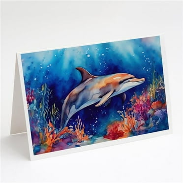 Dolphin Greeting Cards Pack of 8 7 in x 5 in