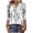 #0057-White, variant on Pounoo Floral Print V Neck 3/4 Sleeve Blouses for Women Button Front Puff Sleeves Breathable Vacation Casual Outfits Shirts Gift