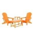 thumbnail image 4 of WestinTrends Malibu 4-Pieces Outdoor Patio Furniture Set, All Weather Outdoor Seating Plastic Adirondack Chair Set of 2 with Coffee Table and Side Table, Orange, 4 of 14