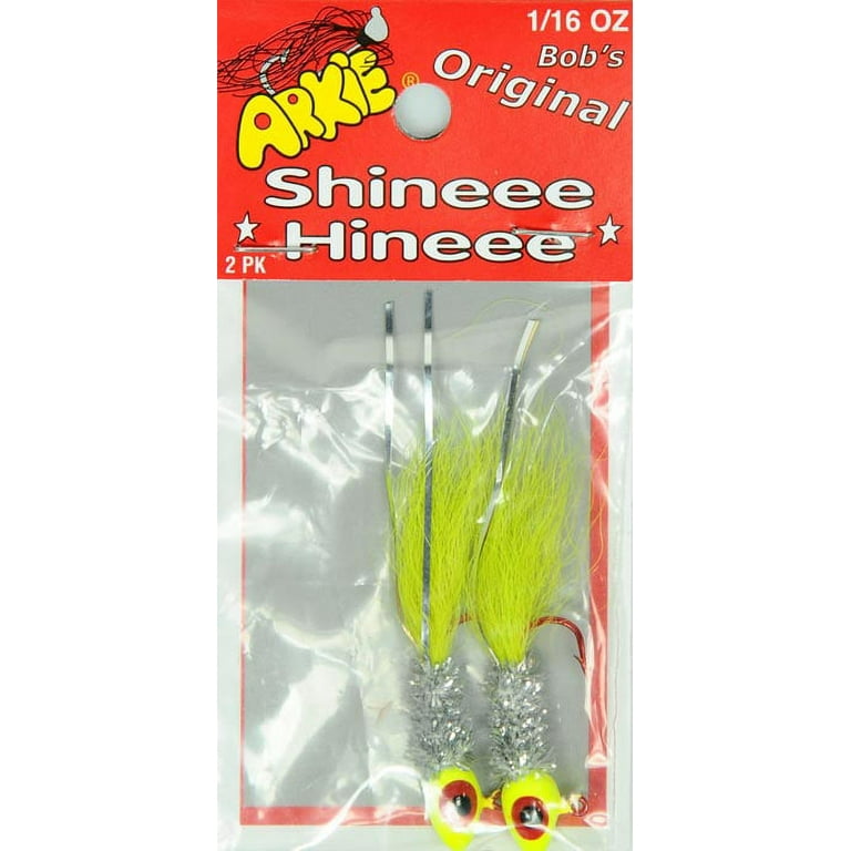2 pack) Arkie Lures Original Shineee Hineee Jig, Color Chartreuse