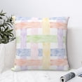 thumbnail image 6 of YFYANG Square Decorative Throw Pillow Case (Without Pillow Insert), Watercolor Line Stripe Texture Bedroom Sofa Car Cushion Cover, 26"x26", 6 of 9