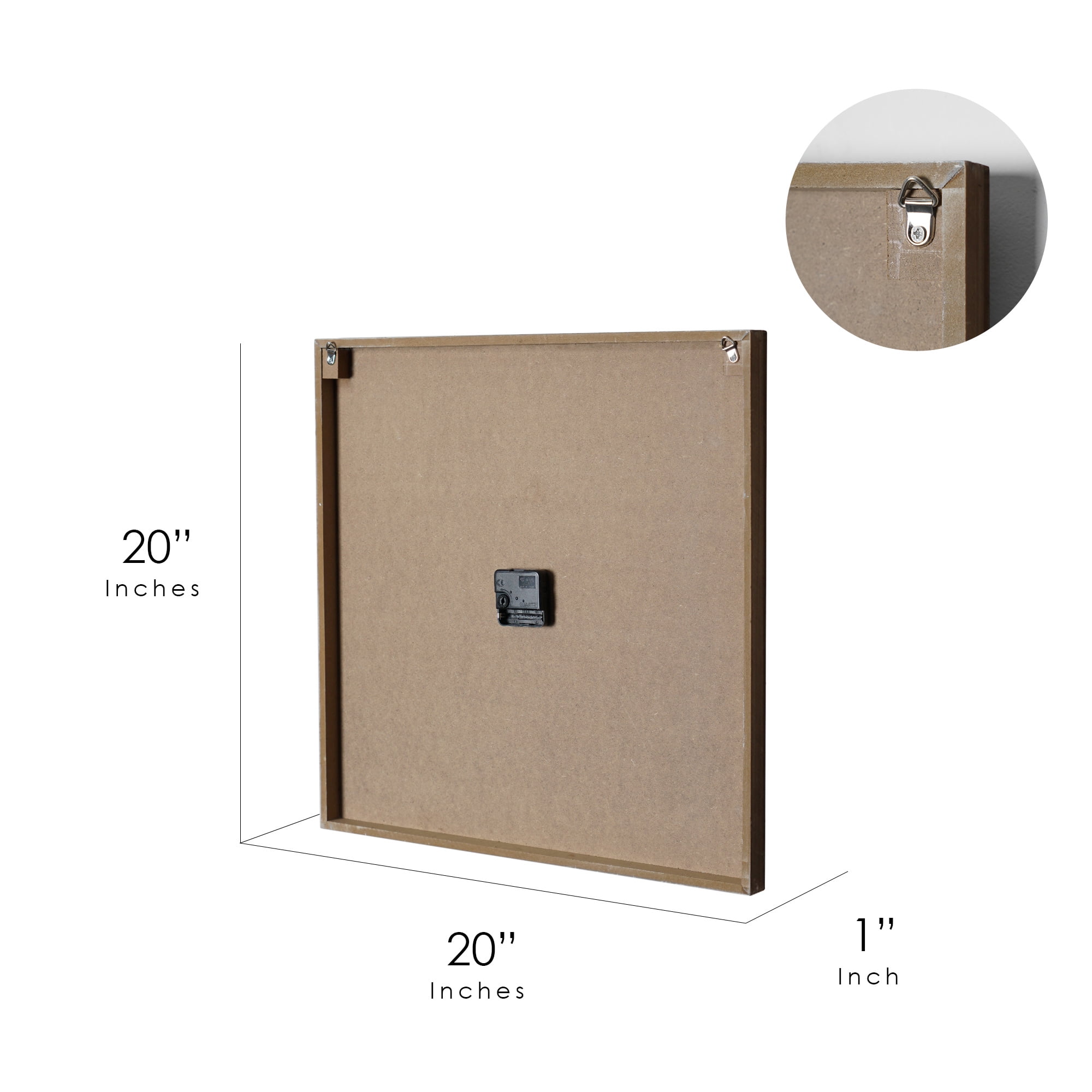 Crystal Art Gallery Live in the Moment Brown Wood Plank Photo Collage Clock with Picture Clip - 20" x 20"