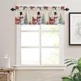 thumbnail image 7 of Christmas Tree Snowman Kitchen Curtains and Valances Set, Winter Snowflakes Red Flowers Linen Rod Pocket Window Valance Window Curtain Panels for Living Room Bedroom Laundry, 27.5x24in, 3 Pieces, 7 of 7