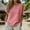 Hot Pink, variant on Women's Round Neck Dolman Short Sleeve Top Rust Brick Tone Solid Crinkled Linen Loose Vacation Tunic Mint Green L