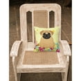 thumbnail image 2 of Carolines Treasures BB6007PW1818 Easter Eggs Pug Brown Fabric Decorative Pillow, 2 of 2