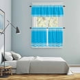 thumbnail image 6 of Blue Diamonds Plaid Kitchen Curtains Valances and Tiers Set of 3 Rectangular Geometric Abstract Modern Tier Curtains and Valance with Rod Pocket for Small Windows, 27.5"x24", 6 of 9