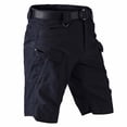 thumbnail image 2 of Swuxness Men Solid Color Cargo Button Waist Zipper Pocket Pants Half Short Sports Breathable, 2 of 5