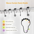 thumbnail image 3 of 12PCS Shower Curtain Hooks, Rings Rust Proof for Bathroom Rods, Metal Hooks Smooth＆Quick Sliding, 3 of 4