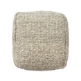 thumbnail image 7 of Ox Bay Shiela Square Ivory/Green Distressed Indoor Pouf Ottoman, 18"H x 18"W, 7 of 7