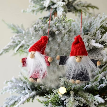 Santa Hanging Ornament - 2PCS Christmas Hanging Ornament, Cute Santa Claus Doll Hanging Christmas Tree Decoration